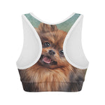 Vintage Pomeranian Portrait Women's Sports Bra