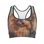 Vintage Pomeranian Portrait Women's Sports Bra