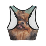 Vintage Pomeranian Portrait Women's Sports Bra