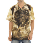 Vintage Pug Portrait Print Aloha Shirt