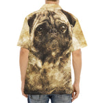 Vintage Pug Portrait Print Aloha Shirt