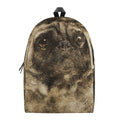 Vintage Pug Portrait Print School Backpack