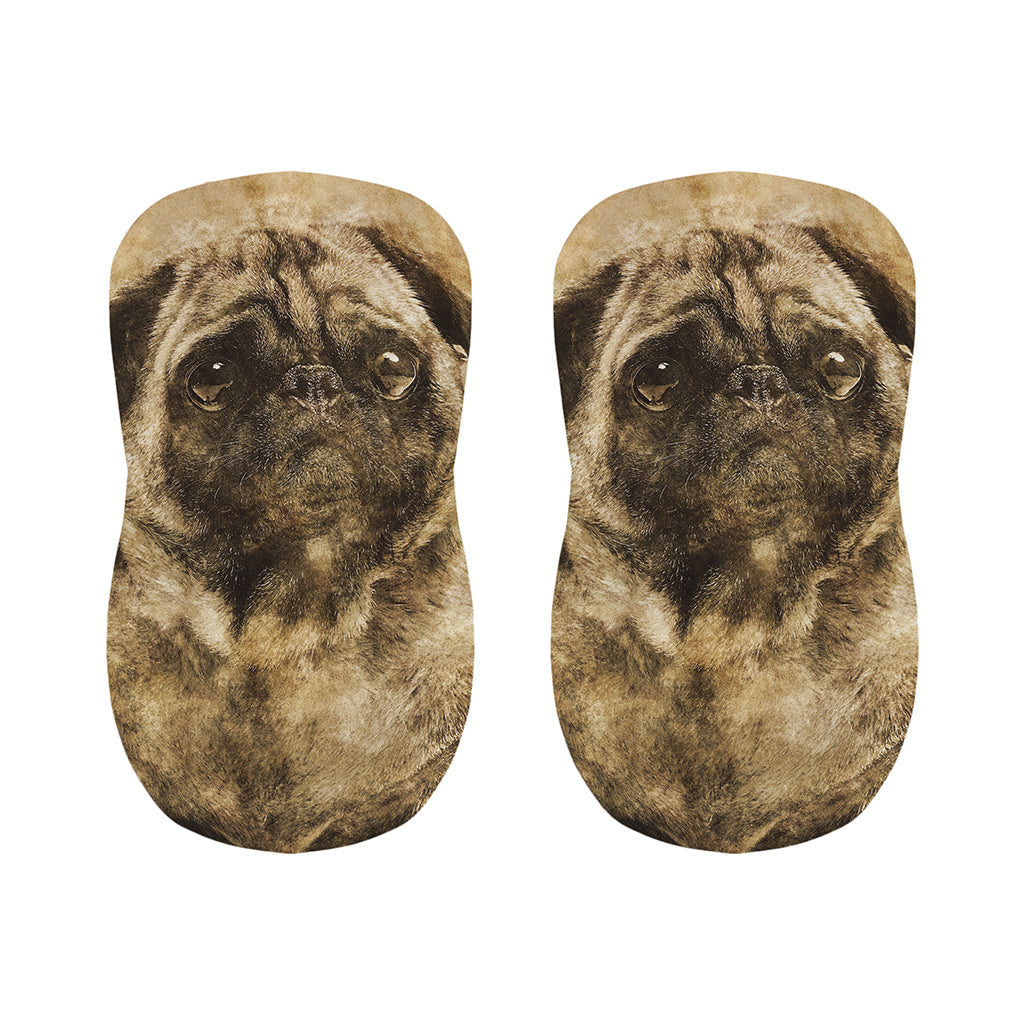 Vintage Pug Portrait Print Bar Stool Covers