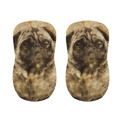Vintage Pug Portrait Print Bar Stool Covers
