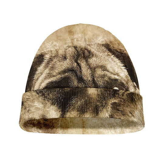 Vintage Pug Portrait Print Beanie