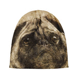 Vintage Pug Portrait Print Beanie