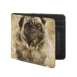 Vintage Pug Portrait Print Bifold Wallet