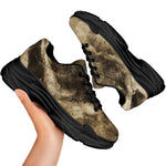 Vintage Pug Portrait Print Black Chunky Shoes