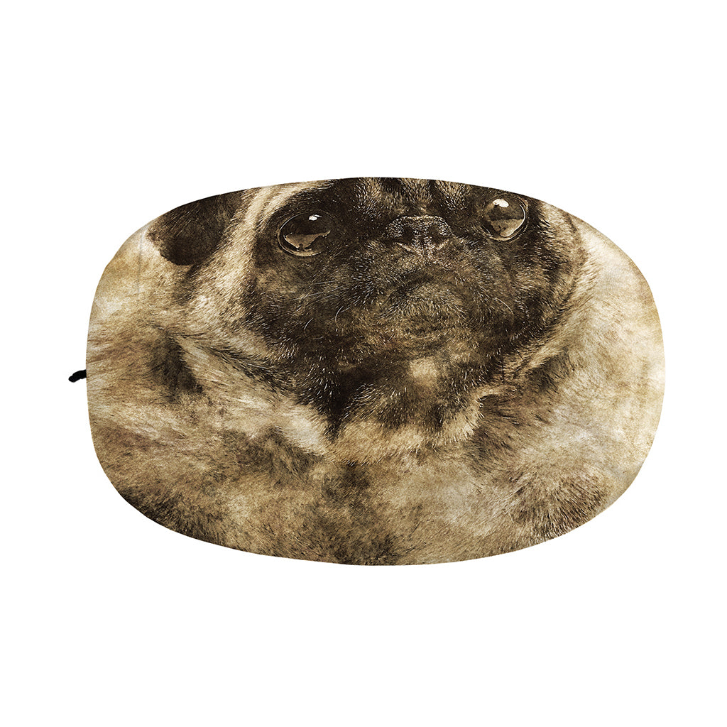 Vintage Pug Portrait Print Car Side Mirror Covers