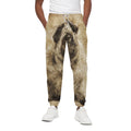 Vintage Pug Portrait Print Cotton Sweatpants