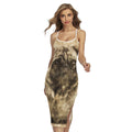 Vintage Pug Portrait Print Cross Back Cami Dress