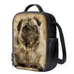 Vintage Pug Portrait Print Crossbody Lunch Bag