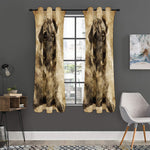 Vintage Pug Portrait Print Curtain