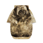 Vintage Pug Portrait Print Dog Zip Up Hoodie