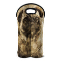 Vintage Pug Portrait Print Double Neoprene Wine Tote