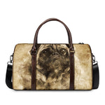 Vintage Pug Portrait Print Duffle Bag