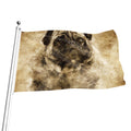 Vintage Pug Portrait Print Flag