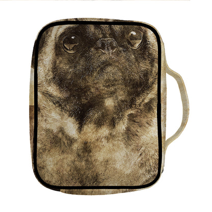 Vintage Pug Portrait Print Front Pocket Bible Bag