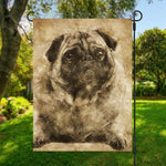 Vintage Pug Portrait Print Garden Flag