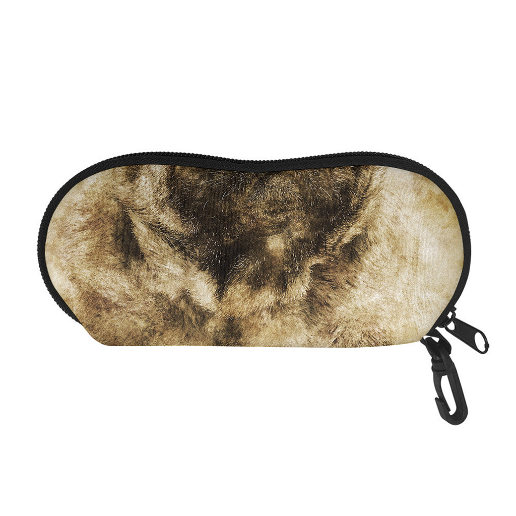 Vintage Pug Portrait Print Glasses Case