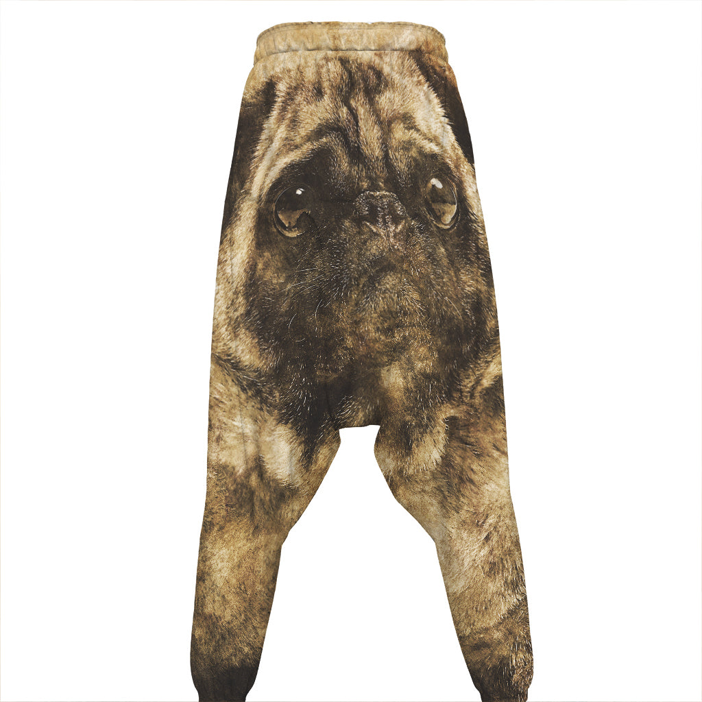 Vintage Pug Portrait Print Hammer Pants