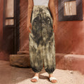 Vintage Pug Portrait Print Harem Pants