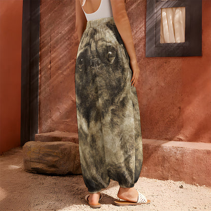Vintage Pug Portrait Print Harem Pants