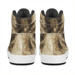 Vintage Pug Portrait Print High Top Leather Sneakers