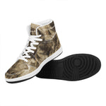 Vintage Pug Portrait Print High Top Leather Sneakers