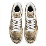 Vintage Pug Portrait Print High Top Leather Sneakers