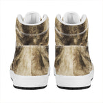 Vintage Pug Portrait Print High Top Leather Sneakers