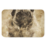 Vintage Pug Portrait Print Indoor Door Mat