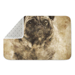 Vintage Pug Portrait Print Indoor Door Mat