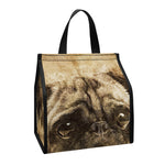 Vintage Pug Portrait Print Insulated Lunch Tote