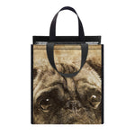 Vintage Pug Portrait Print Insulated Lunch Tote