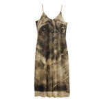 Vintage Pug Portrait Print Jersey Midi Cami Dress