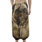 Vintage Pug Portrait Print Lantern Pants