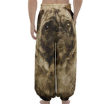Vintage Pug Portrait Print Lantern Pants