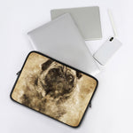 Vintage Pug Portrait Print Laptop Sleeve