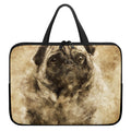 Vintage Pug Portrait Print Laptop Sleeve With Handle