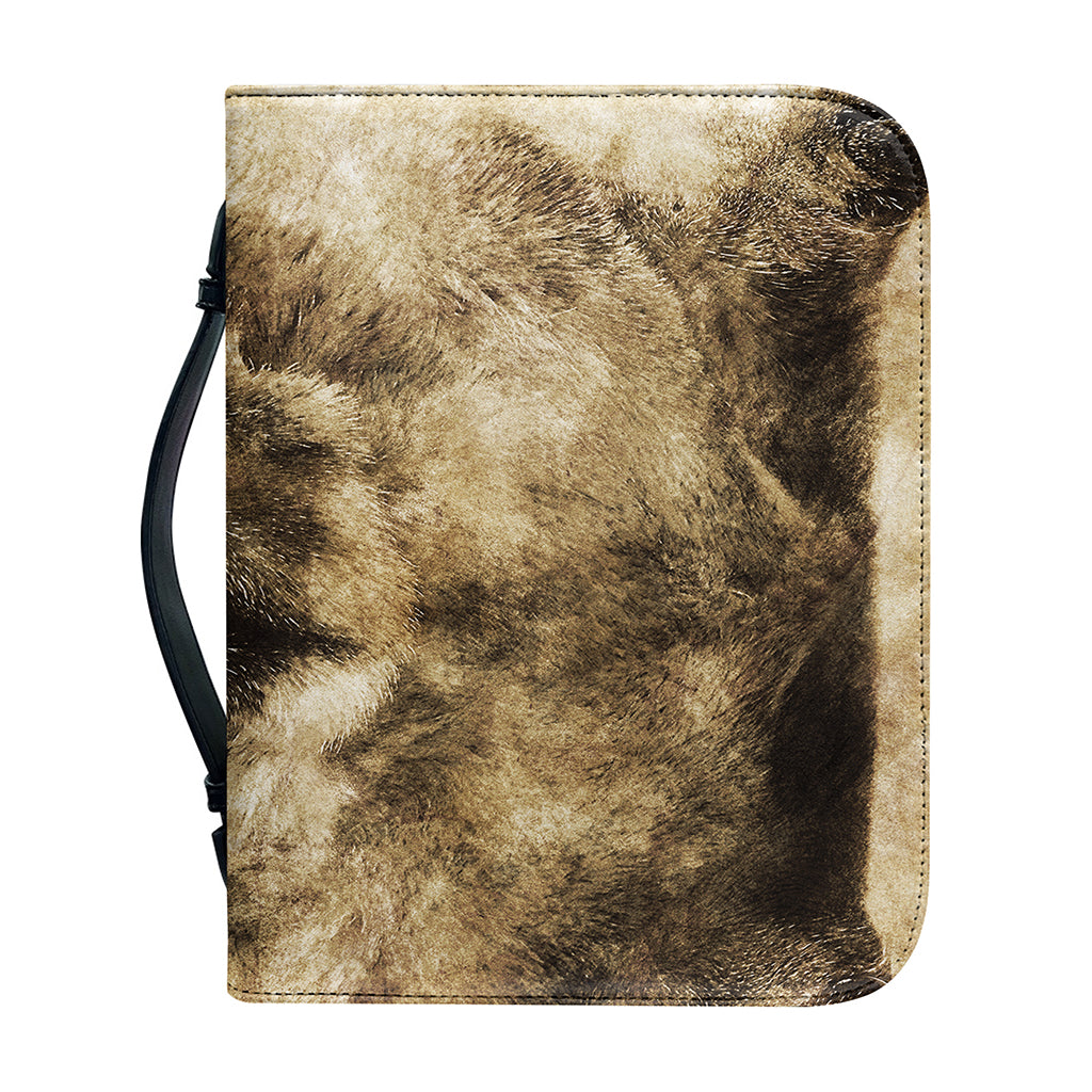 Vintage Pug Portrait Print Leather Bible Cover