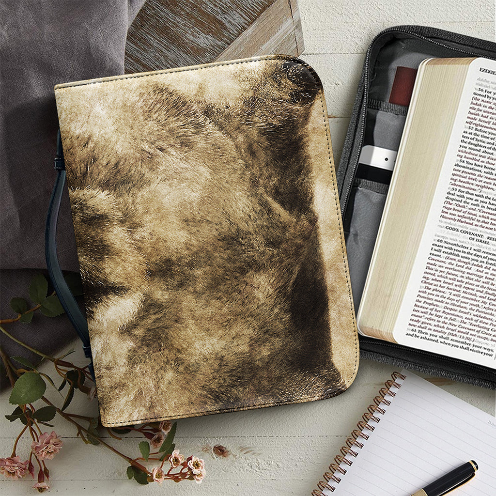 Vintage Pug Portrait Print Leather Bible Cover