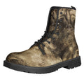 Vintage Pug Portrait Print Lace-Up Boots