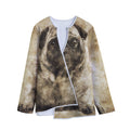 Vintage Pug Portrait Print Long Sleeve Short Coat