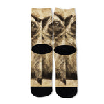 Vintage Pug Portrait Print Long Socks