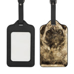 Vintage Pug Portrait Print Luggage Tag