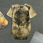 Vintage Pug Portrait Print Men's Bodysuit