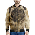 Vintage Pug Portrait Print Men's Bomber Jacket
