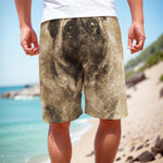 Vintage Pug Portrait Print Men's Cargo Shorts