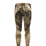 Vintage Pug Portrait Print Men's leggings